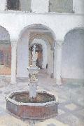 Joaquin Sorolla Atrium fountain oil painting reproduction
